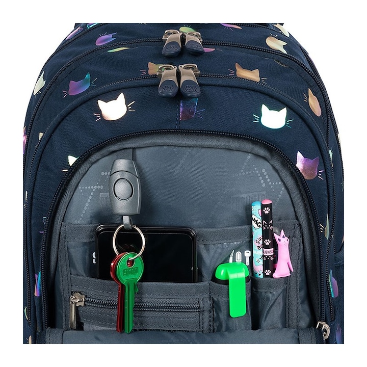 Ghiozdan clasele I-IV, 4 compartimente, Majewski, Gama St. Right, Colectia Rainbow Cats 2025, BP-58