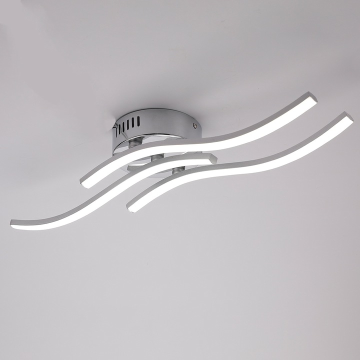 Плафон Comely, Алуминий/Желязо, LED, 220V, 18W, Сребрист