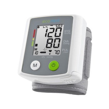 Tensiometru de incheietura ECOMED BW 80E 23210, 90 memorii, 2 utilizatori, Alb/Gri Tensiometru de incheietura ECOMED BW 80E 23210, 90 memorii, 2 utilizatori, Alb/Gri
