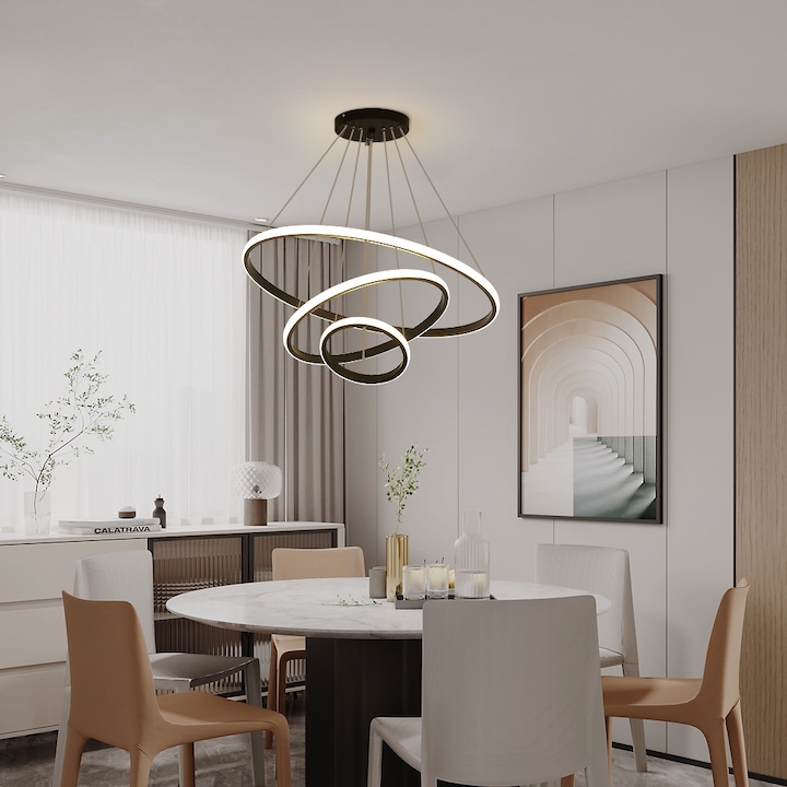 Candelabru, Toolight, Aluminiu, LED, 220V, 76W, Negru