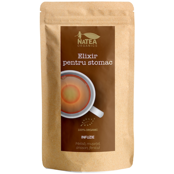 Ceai bio de melisa, musetel, anason si fenicul, Elixir pentru stomac, 50 g