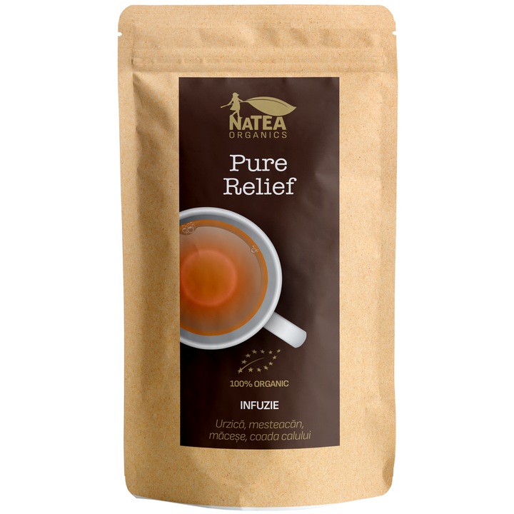 Ceai bio de urzica, mesteacan, macese si coada calului, Pure Relief, 50 g