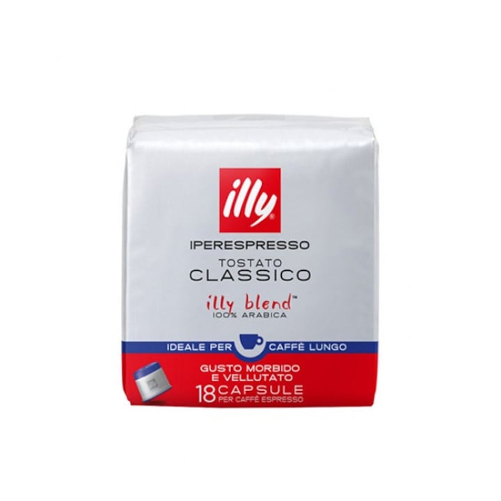 Кафе капсули ILLY Iperespresso Classico Lungo, 100 % Арабика, 200 гр., 18 бр