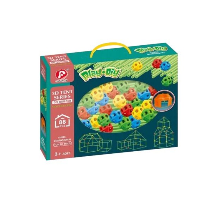 Joc de construit, Anagre, Plastic, 88 piese, Multicolor