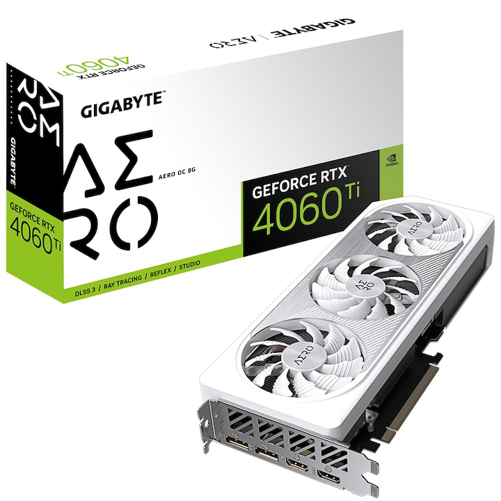 Gigabyte GeForce RTX 4060 Ti AERO OC videokártya, 8 GB GDDR6, 128-bit