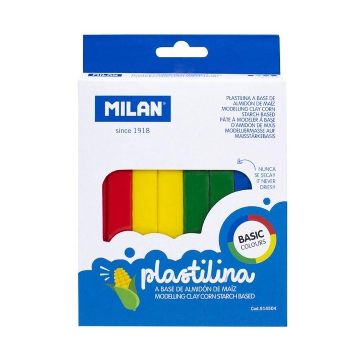 Пластилин MILAN, 4 цвята, 330 г
