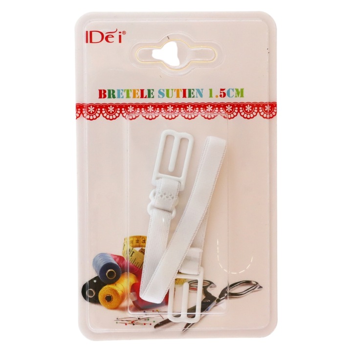 Презрамка за сутиен, NO4324, 1,5 см, Бяла