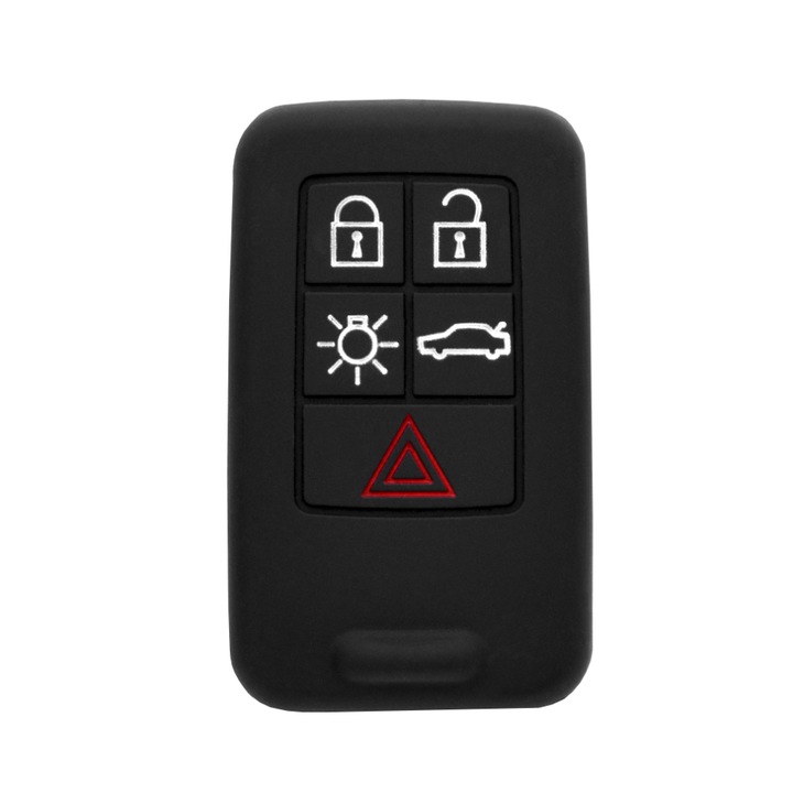 Husa cheie auto Volvo, silicon premium, 5 butoane, culoare neagra