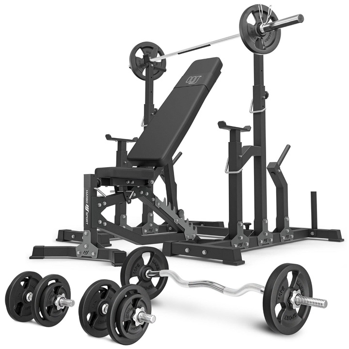 Set aparat multifunctional, Marbo Sport, Otel, 83 kg, Negru