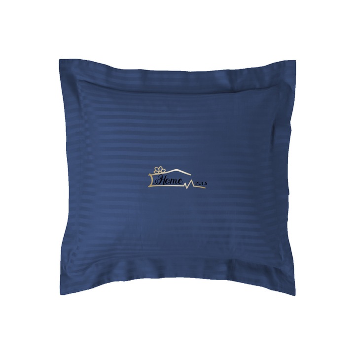 Damaszt párnahuzat polipamut csík 1 cm, 40 x 40 cm, bolyhos, kék