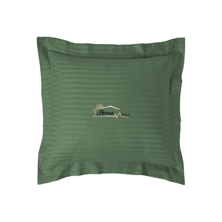 Damaszt párnahuzat polipamut csík 1 cm, 40 x 40 cm, Pucioasa, zöld