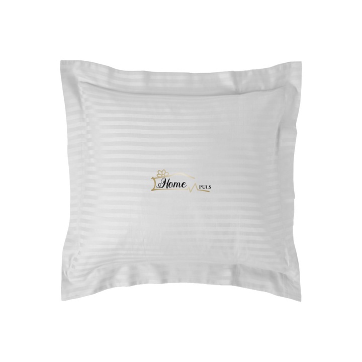 Damaszt párnahuzat polipamut csík 1 cm, 40 x 40 cm, Pucioasa, fehér