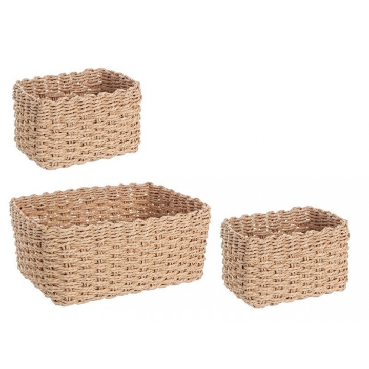 Комплект от 12 кафяви хартиени кошници 16,5x16,5x11,5 см, 26x19x12 см