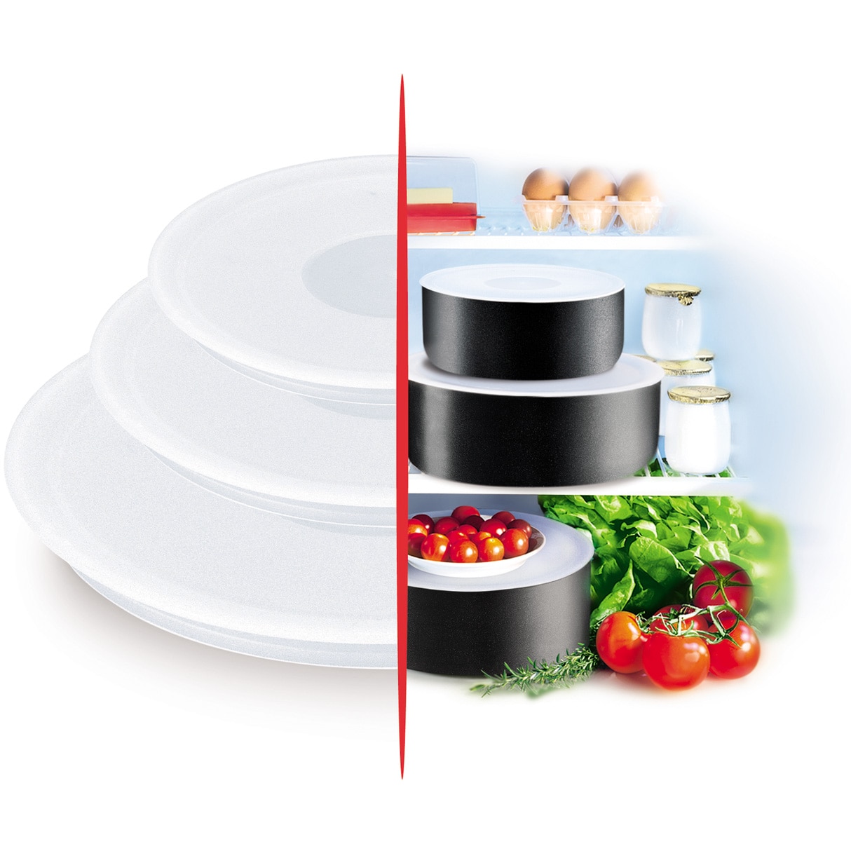 Комплект 3 капака Tefal, Пластмасови, 16/18/20 см - eMAG.bg
