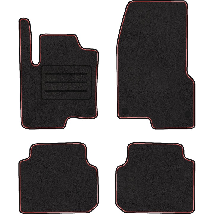 Set 4 covorase auto, Motohobby, SMART FORFOUR I (2004 - 2006) VELUR ROSU