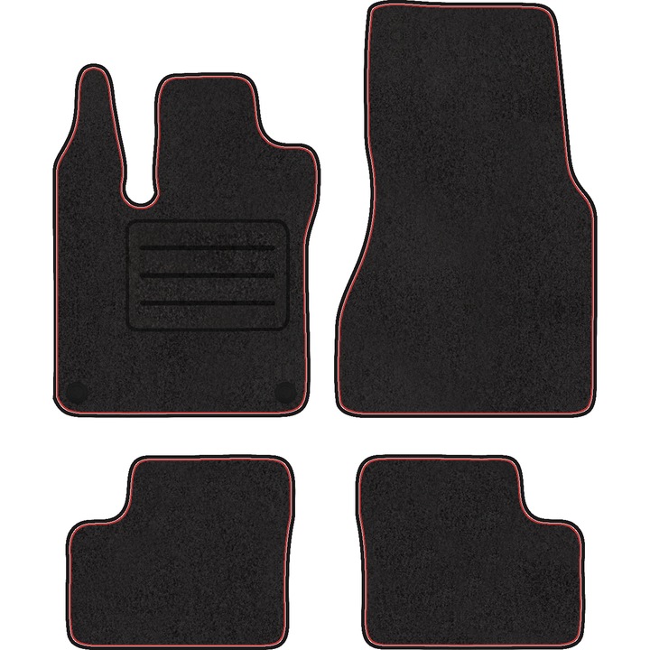 Set 4 covorase auto, Motohobby, SMART FORFOUR II VELUR ROSU