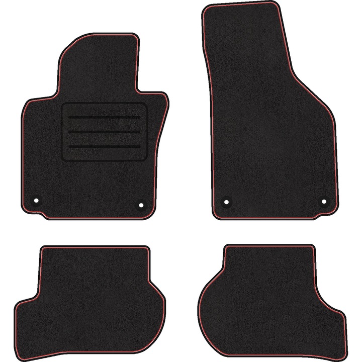 Set 4 covorase auto, Motohobby, VOLKSWAGEN SCIROCCO III (2008 - 2017) VELUR ROSU