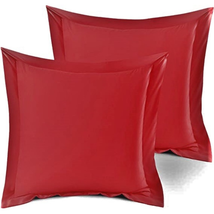 Set 4 fete de perna 70x70 cm bumbac ranforce rosu inchis