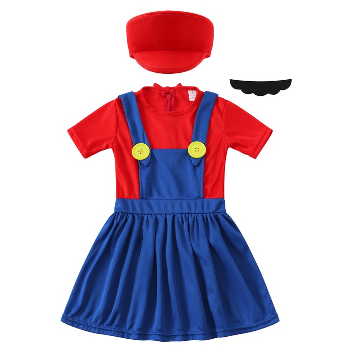 Детски класически карнавален костюм Super Mario, Party Chili®, рокля за ...