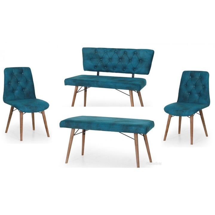 Set 2 buc Banchete 2 Scaune Albastru HAMAN
