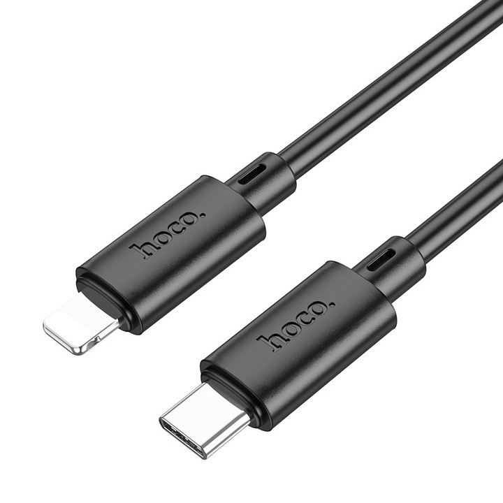 Cablu de date si incarcare rapida, Hoco X88, USB-C la Lightning, 2.4A, 1m, Negru