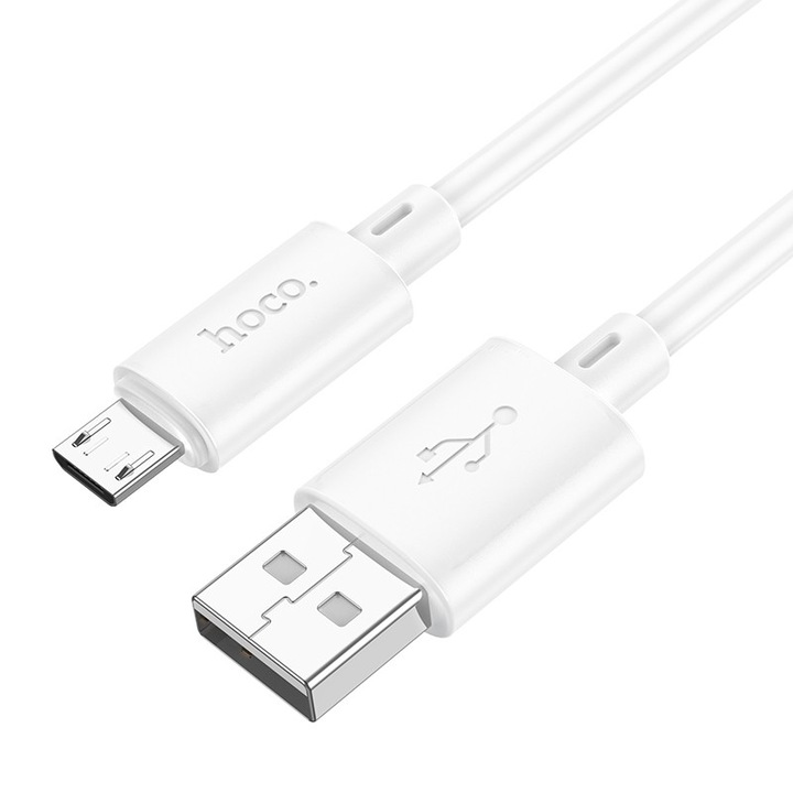 Adat- és töltőkábel, Hoco X88, USB-Micro USB, 2,4A, 1m, fehér