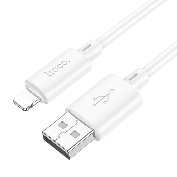 Adat- és gyorstöltő kábel, Hoco X88, USB-Lightning, 2,4A, 1m, fehér