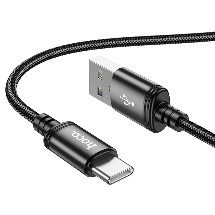 HOCO X89 USB-A - USB-C adat- és töltőkábel, 60W, 1m, fekete