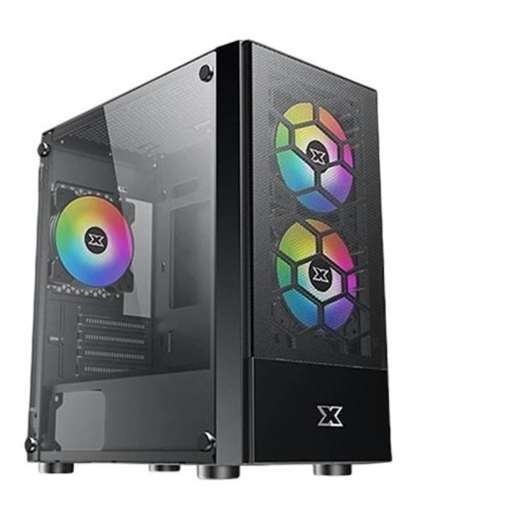 Carcasă PC Kolink Void X ARGB Mid-Tower, panou frontal ARGB Infinity Mirror, alb