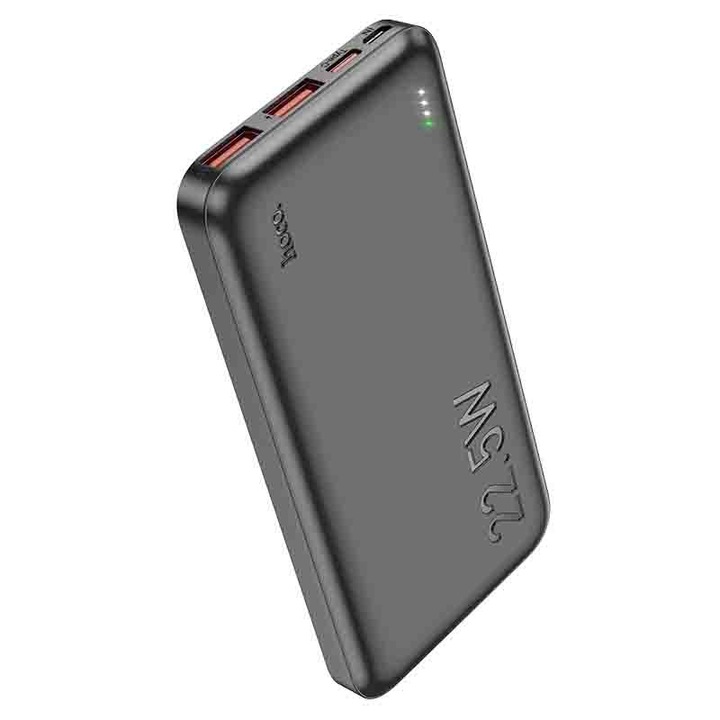 Power Bank, Hoco, 10000mAh, 22.5W, USB-C, 5V/3A, Afisaj LED, Negru