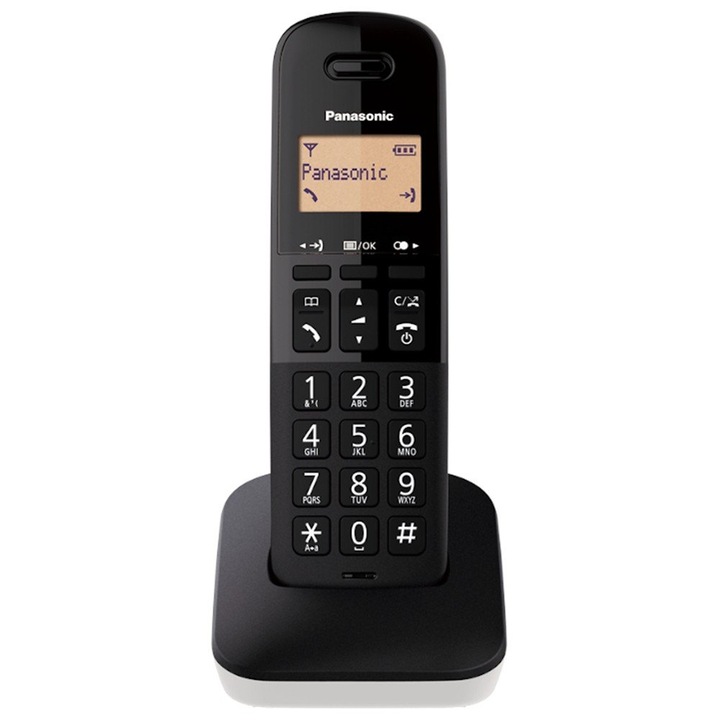 Telefon digital fara fir KX-TGB610GRW, Panasonic, Buton blocare apeluri, Negru