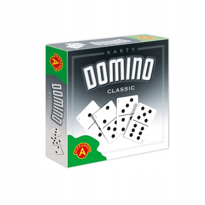 Игра Alexander Domino, Възрастни / Деца, Бял / Черен, 3+