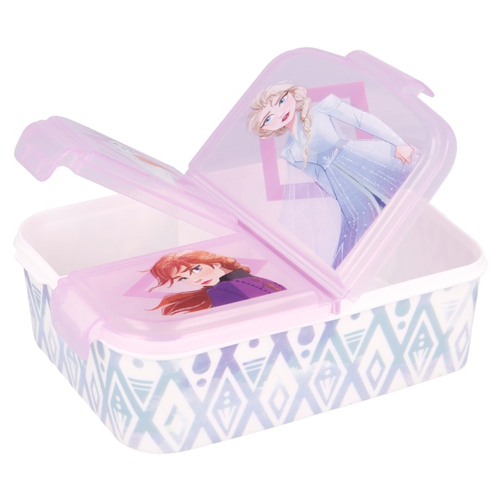 Кутия за сандвичи, многокамерна, детска, многоцветна, без BPA, Frozen