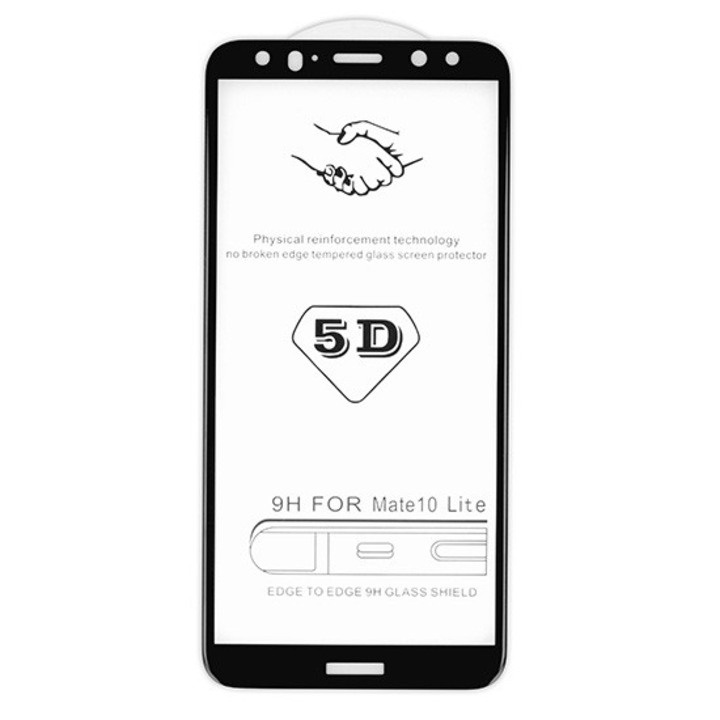Samsung Galaxy A70 / A70s SM-A705F / A707F, Kijelzővédő fólia, ütésálló fólia (az íves részre is!), Tempered Glass (edzett üveg), fekete (77771)