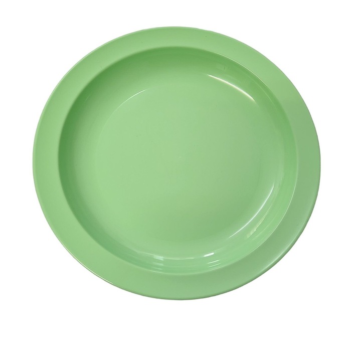 Farfurie plastic, "Party", 24x2.5 cm, verde, Rival