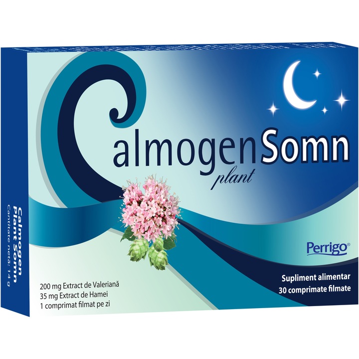 Calmogen Plant Somn natural cu extract Valeriana, Perrigo, 30 comprimate