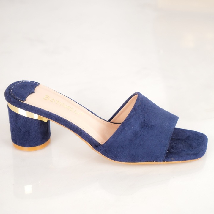 Papuci dama, Moda Stil, Gres, Piele ecologica, Albastru, Albastru, 37