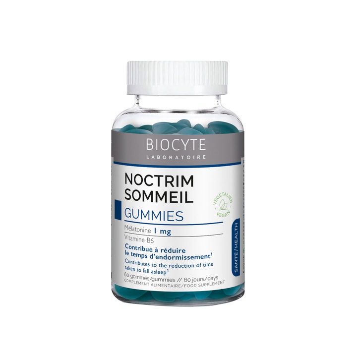 Supliment alimentar pentru imbunatatirea calitatii somnului Biocyte, Noctrim Sommeil Gummies, 60 jeleuri