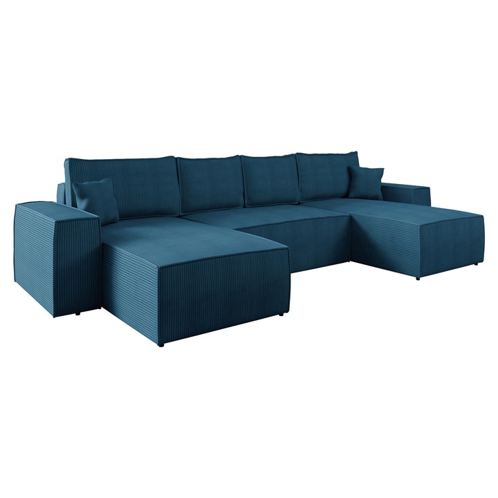 Coltar Maryn U Reiat, MIRJAN24, albastru, 370x181x94 cm