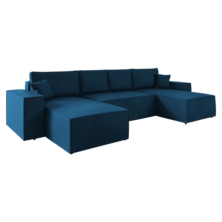 Coltar Maryn U, MIRJAN24, albastru, 370x181x94 cm