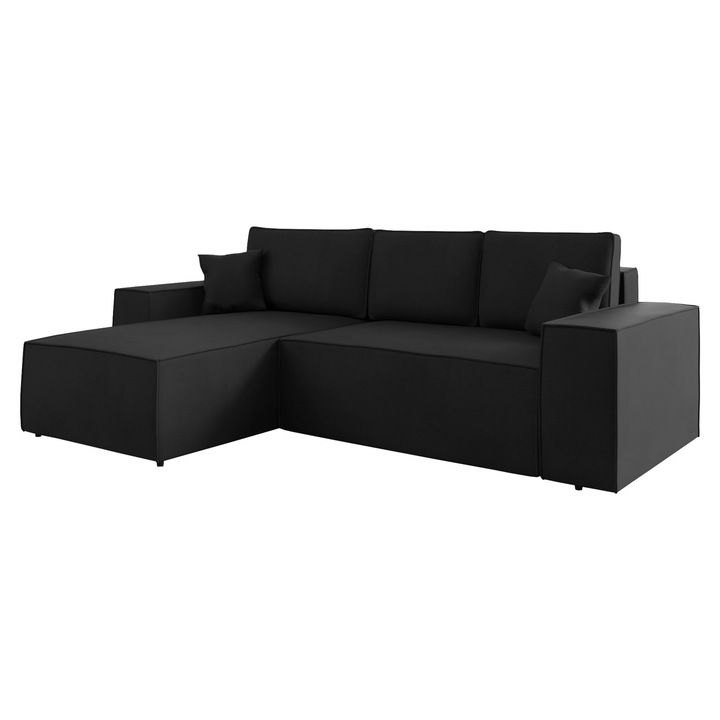 Coltar Maryn L, MIRJAN24, negru stanga, 279x181x94 cm