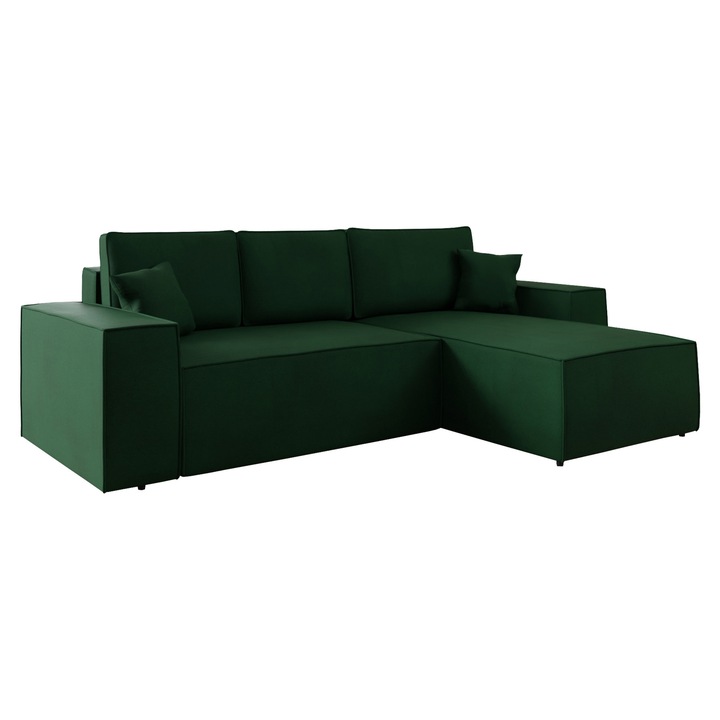 Coltar Maryn L, MIRJAN24, verde, dreapta, 279x181x94 cm