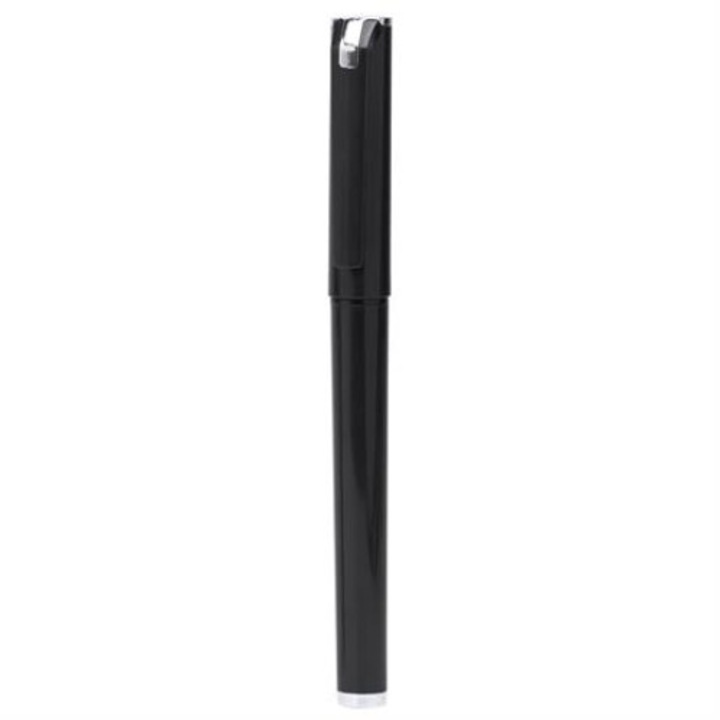 Pix stil roller cu varf metalic, negru cu capete argintii, mina jumbo de 0,7 mm cu cerneala albastra