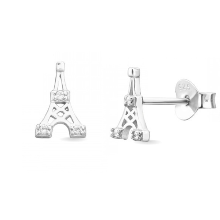 925 сребро Paris Eiffel Tower Boutique 23 обеци, кутия за бижута, сребро