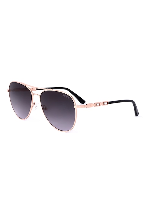 Guess, Слънчеви очила Aviator с метална рамка, Розово златисто, 59-16-140