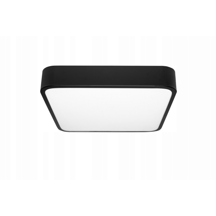 LED плафониера, Provero, квадратна 36W, Черна, 40 см