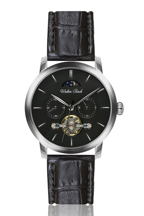 Walter Bach, Автоматичен часовник с хронограф, Сребрист, Черен