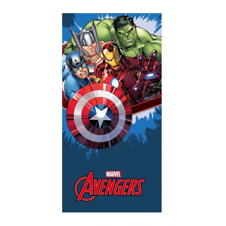 Хавлиена кърпа за баня Avengers синя