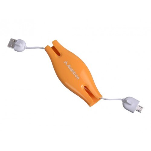 Cablu retractabil Avantree Viva, microUSB, Orange