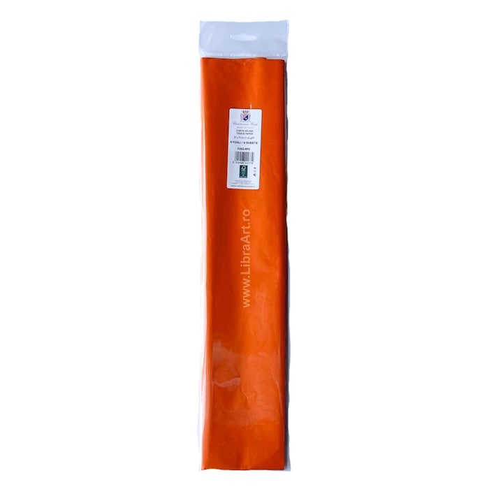 Копринена хартия Tissue Paper 21g / квадратен метър комплект от 6 50 x 76 cm Orange F082